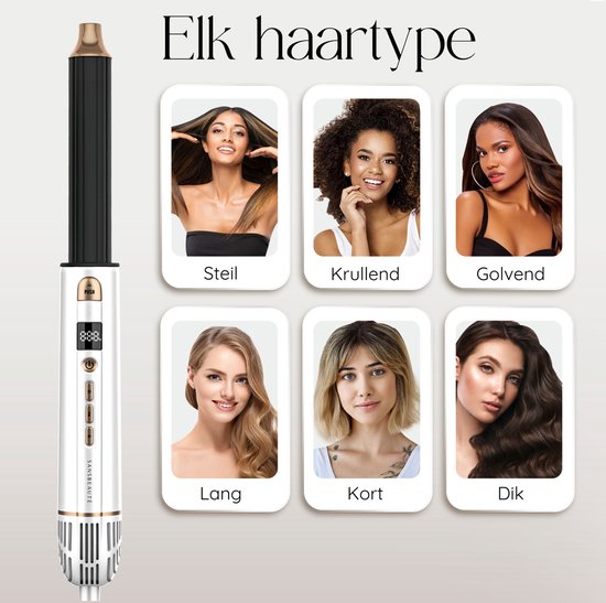 Sansbeauté® 8-in-1 Airstyler mit Diffusor - Föhnbürste - weiß