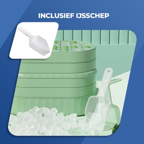 Roegaarden Eiswürfelschale mit Deckel - Eiskübel - Eiswürfelbereiter - Mit Schale - Mit Schaufel