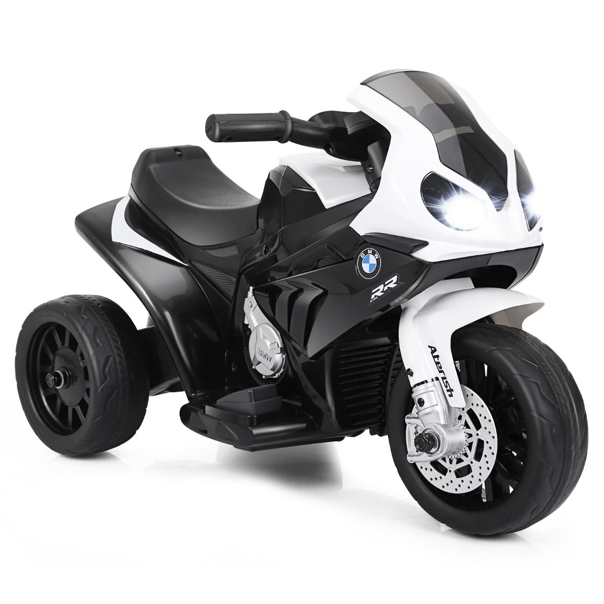 Coast - Elektrisches Kindermotorrad 3-Rad - 6V, wiederaufladbar, Max. 20 kg - 66 x 37 x 44,5 cm - PP/Eisen - Schwarz/Weiß