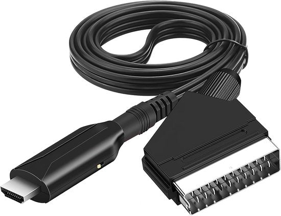SCART-zu-HDMI-Adapter – 1080p/720p All-in-One-SCART-zu-HDMI-Audio-Video-Adapter - Im Lieferumfang enthalten: HDMI-Kabel, SCART-Eingangskabel und HDMI-Ausgang – Kompatibel mit HD-Fernsehern, Set-Top-Boxen, VHS-Geräten, Xbox, PS3, Sky, DVD und Blu-ray