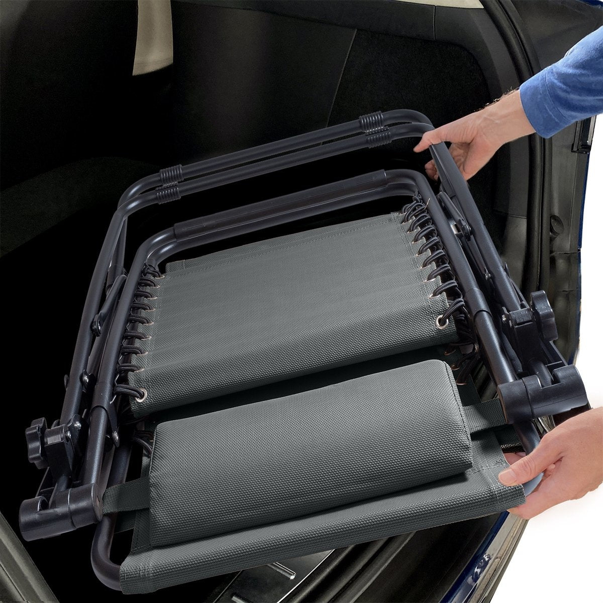 LifeGoods Faltbare Gartenstühle - 2 Stück - 30Â°-90Â° verstellbar - Metall - Schwarz