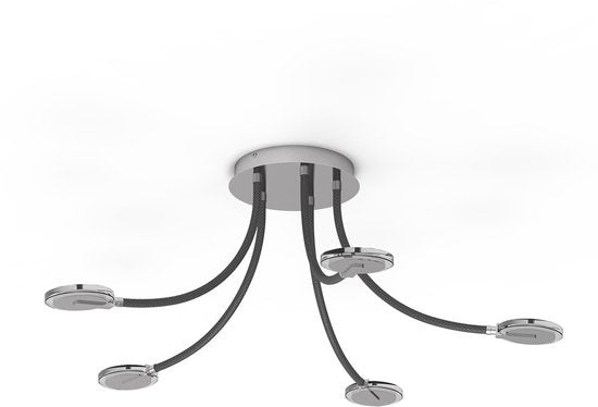 Deckenleuchte Turound 3375ST – Designleuchte aus Stahl mit Glas, LED, dimmbar, 91,5 cm, Steinhauer