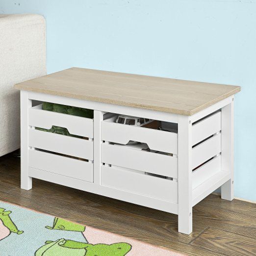 SoBuy FSR32-WN Schuhbank mit 2 Schubladen – 80 x 37 x 45 cm – Weiß
