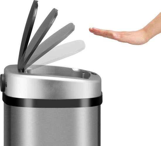 Automatischer Abfallsammler / Abfallsammler / Sensorabfallsammler - 50 Liter - Silber - Rechteckig