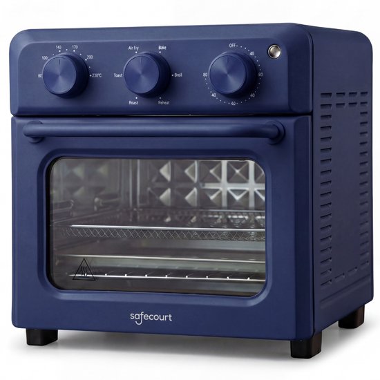 Safecourt 6-in-1 Airfyer Ofen - 100% PFAS-frei - 6 Programme - 80 bis 230 Grad - Airfryer, Backen, Braten, Toasten, Grillen & Aufwärmen - Blau