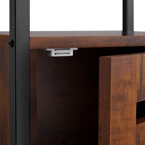 tectake - Sideboard Cork industrial dark - Nachttisch, Schlafzimmerschrank - 404221