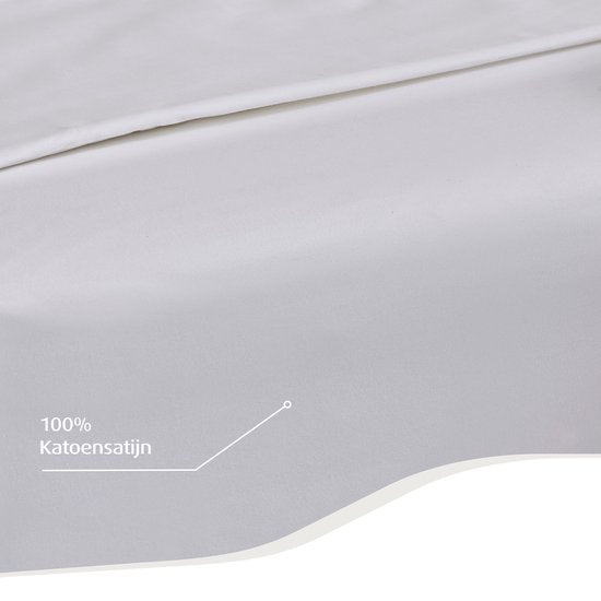 Home by TEMPUR - Topper Spannbetttuch - 180 x 200 x 9 cm - Weiß & Baumwollsatin - Bügel- und trocknerfrei - Luxuriöser Glanz und seidenweicher Schlafkomfort