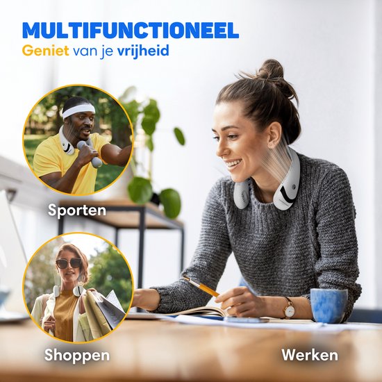 Vulpes Goods Neck Fan PRO Tragbarer Nackenventilator – 5000mAh Akku – 3 Geschwindigkeiten – USB wiederaufladbar – 360° Kühlung