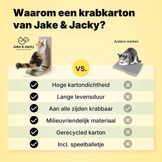 Jake und Jacky Kratzpappe für Katzen mit Spielball - Kratzbaum Pappe - Kratzbrett - Kratzkorb - Kratzmöbel - Kratzmatte aus Pappe - Katzenkorb - Katzenbett - 60x26.4x40 cm