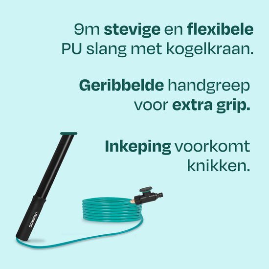 VONROC Hybrid-Teleskop-Waschbürste – Aluminium/3K-Vollcarbon – 6,5 m – inkl. 5-flächigem Bürstenkopf, 9 m Wasserschlauch und Seifenspender