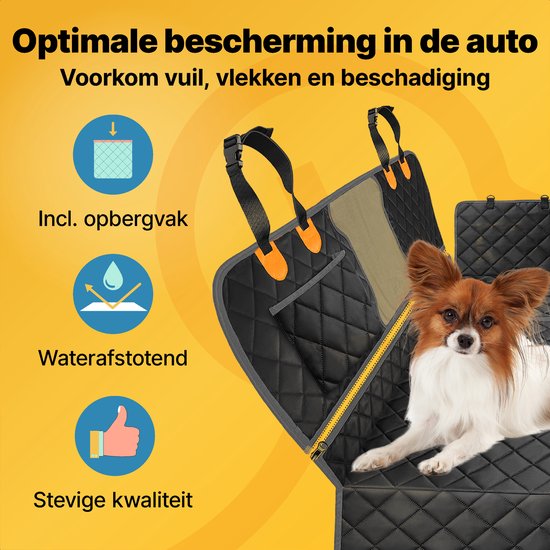 Jake und Jacky Hundedecke Auto Rücksitz und Kofferraum Luxe - Autoteppich Hund - Schutzhülle - Hundedecke - Inklusive Aufbewahrungstasche & Autogurt - 137x148 cm