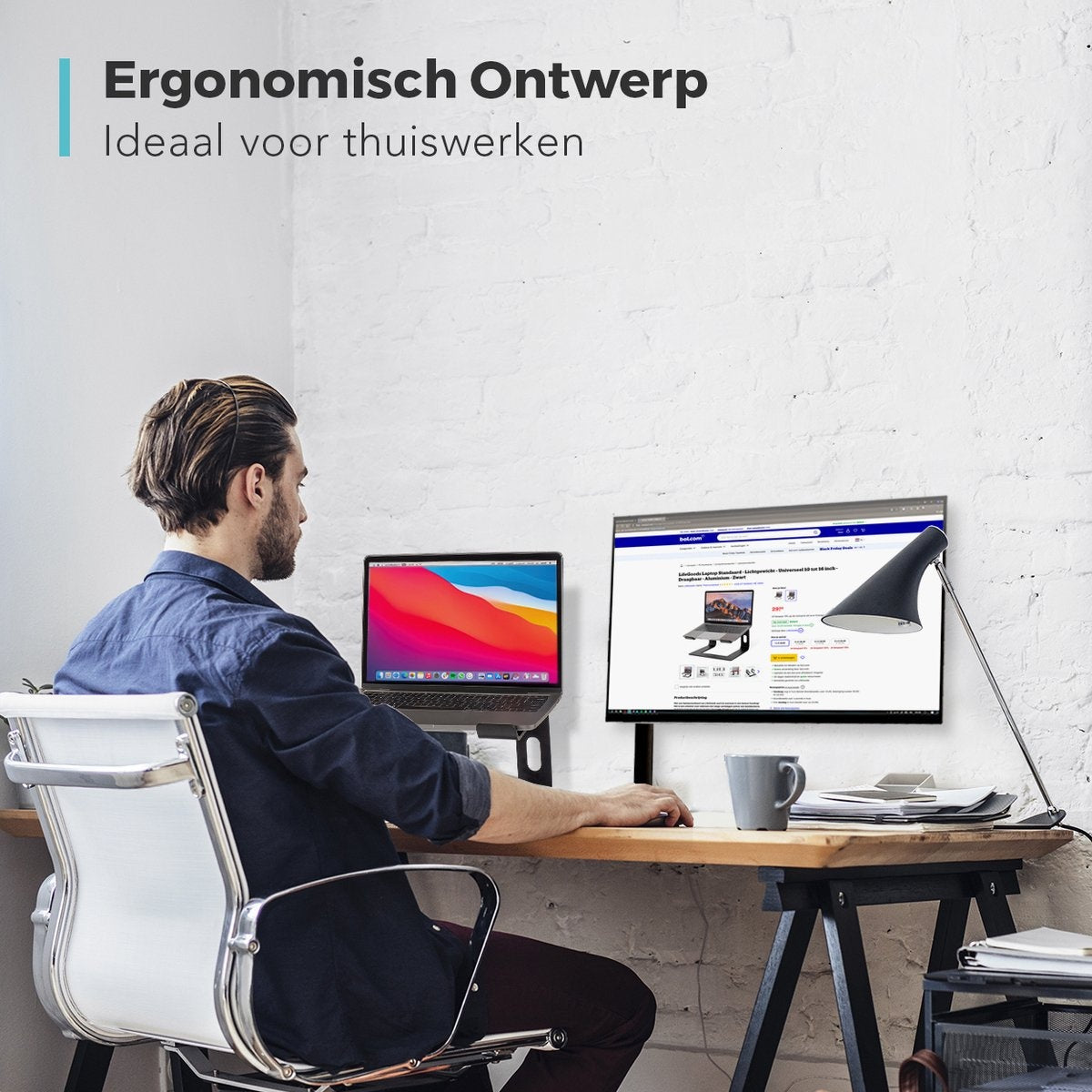 Auronic Monitorarm - 1 Bildschirm - 13 bis 32 Zoll - Verstellbar - Stahl - Schwarz