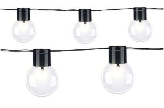 Grundig Solar-Lichterkette 4,85 m - Cool White - 10 LED-Lampen - Wetterfest