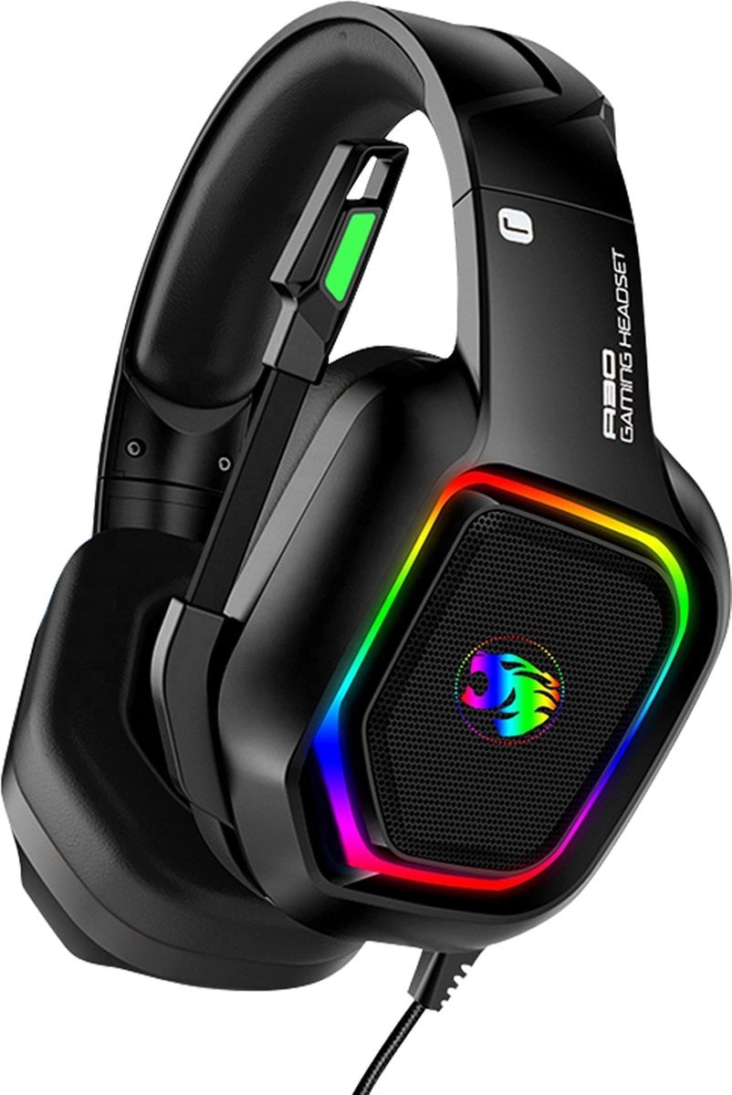 URGOODS Pro Gaming Headset - mit Mikrofon - 7.1 Surround Sound für PS4, PS5, Xbox One, Xbox Series und PC - Schwarz