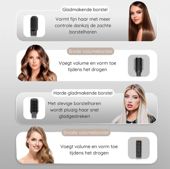 Sansbeauté® 8-in-1 Airstyler mit Diffusor - Haarwickel - Multistyler - Fönbürste Kurzes Haar - Dupe - Haarstyler - Haartrockner - Wärmebürste - Lockenbürste - Lockenstab - Stylingbürste - Coldshot
