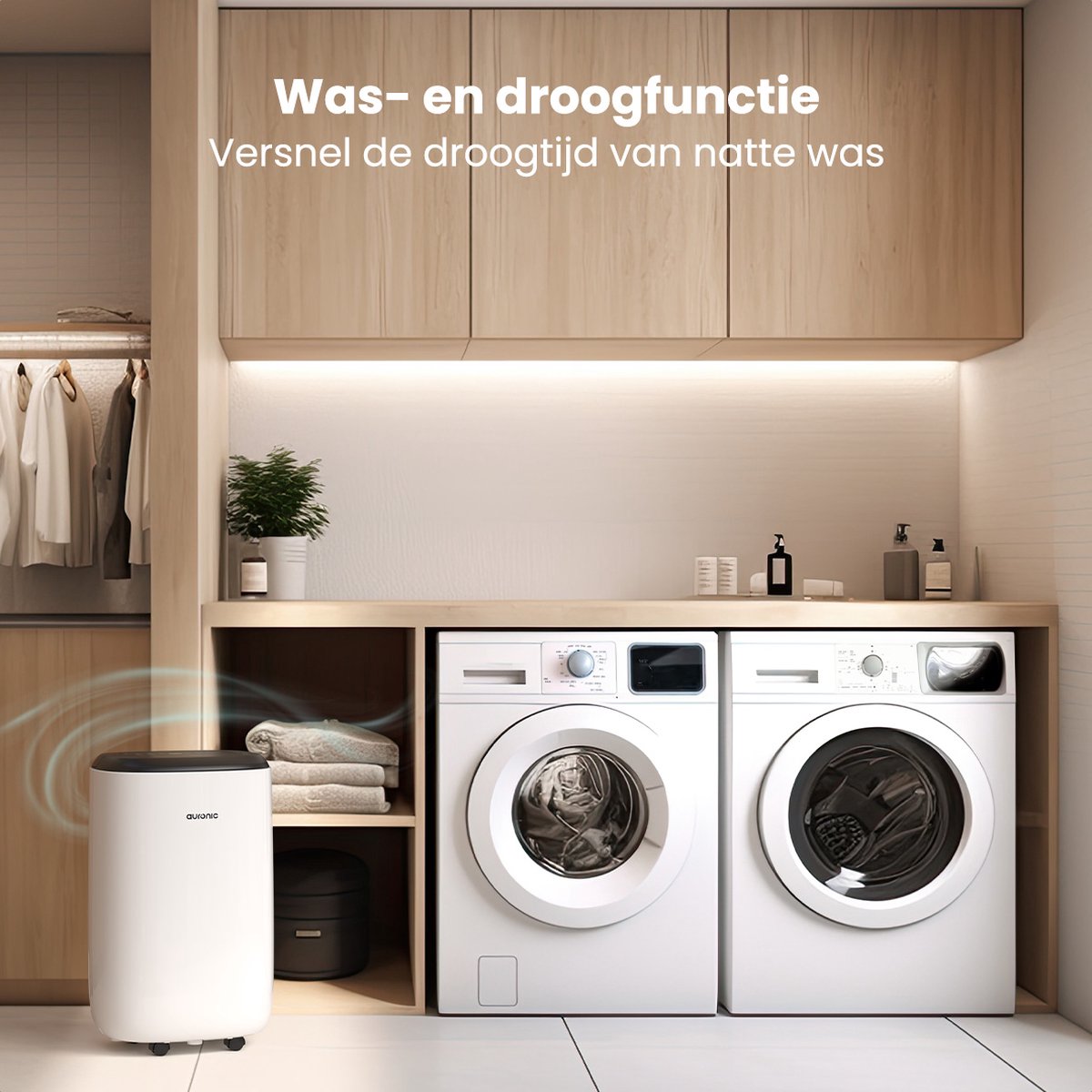 Auronic Luftentfeuchter und Luftreiniger - Pro Plus Serie - Schlafzimmer und Wohnzimmer - Entfeuchtet 10L pro Tag im Haus - Waschtrockenfunktion - Weiß