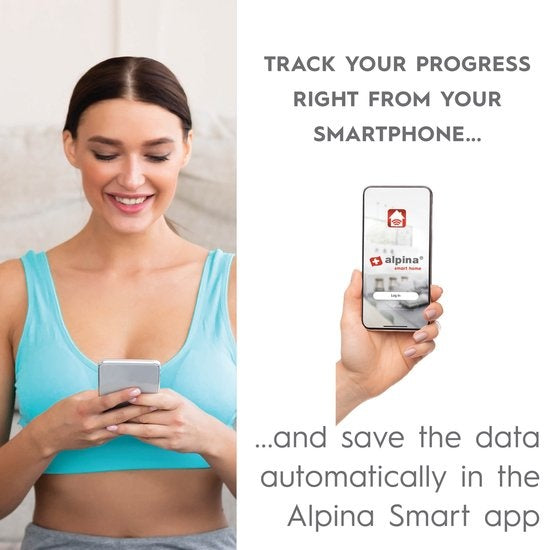 alpina Smart Home - Intelligente Personenwaage - mit Körperanalyse - inklusive Gewicht, Fettanteil und Muskelmasse - mit App - bis zu 8 Benutzer