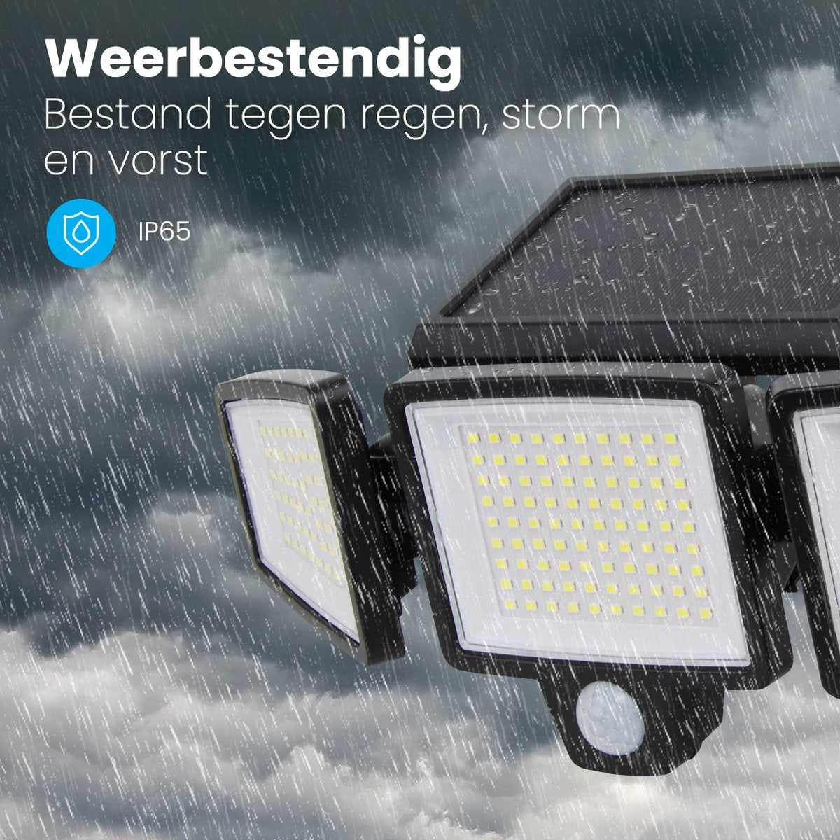 Auronic Solar Außenleuchte mit Bewegungssensor - Wandleuchte mit Sensor - Solar - 210 LEDs - IP65 - 2 Stück - Schwarz