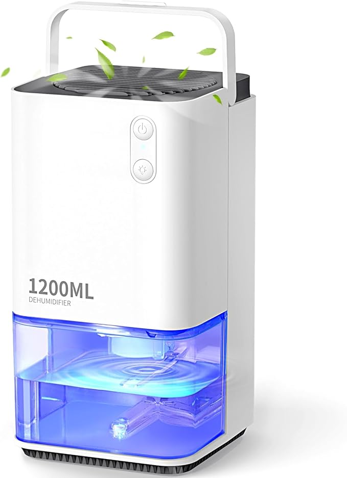 Easyacc Luftentfeuchter – 1200 ml – elektrisch – leise – LED – weiß