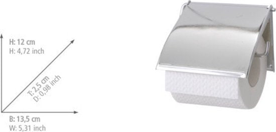 WENKO Toilettenpapierhalter mit Klappe, Chrom – WC-Papierhalter – Toilettenpapierhalter
