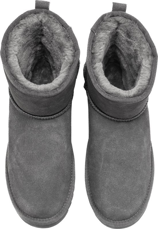 Hausschuhe Damen - Hausschuhe - Damenstiefel - Rutschfest - Memory Foam Fußbett - Grau - Größe 42