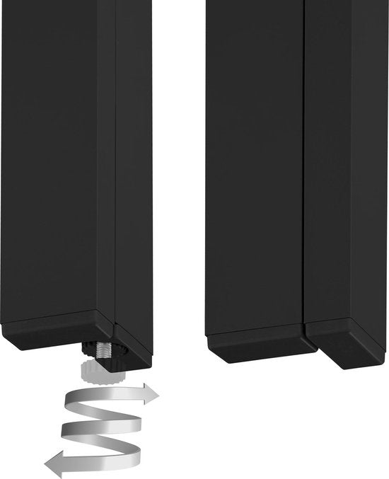 tectake - Gartentisch 150 x 90 x 74,5 cm - Witterungsbeständig, einfache Montage - Verstellbar - Aluminiumgestell mit Kunststofftischplatte - schwarz