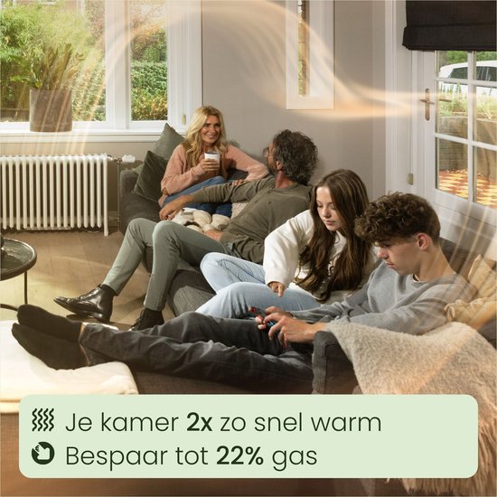SpeedComfort Radiator Fan Duo Set - 2x schneller warm - Bis zu 22% Energieeinsparung - Einfach zu installieren - Flüsterleise - Niederländisches Produkt - Energieeffiziente Radiatorventilatoren - Weiß