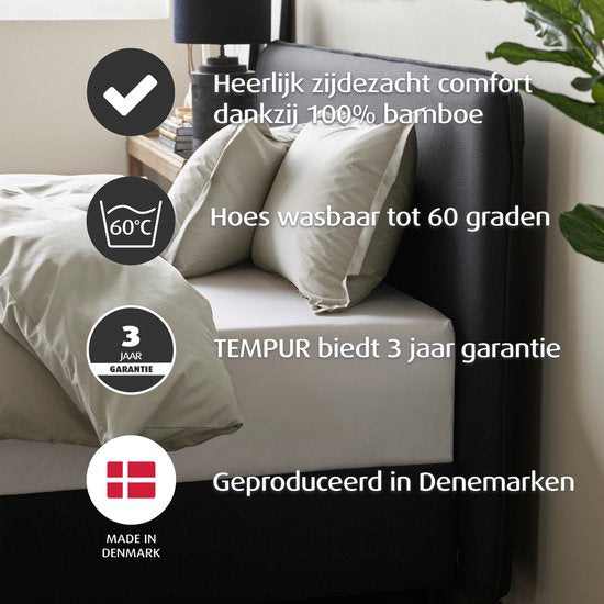 Home by TEMPUR® - Bettbezug aus 100% seidigem Bambus - bügelfrei und trocknergeeignet - Natur - 260x240 cm - ohne Kissenbezug