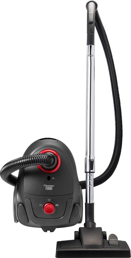 Bestron Staubsauger mit Beutel – ABG450ZRE – HEPA 12 – Reichweite 7,5 m – inkl. 3 Staubsaugerbeutel – Rot/Schwarz – 5 Jahre Garantie