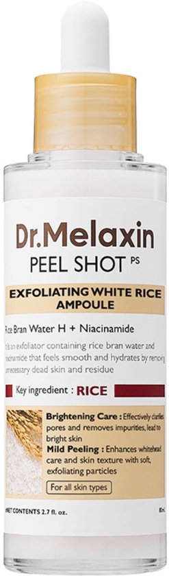 Dr. Melaxin – Peel Shot Exfoliant Ampulle mit weißem Reis – 80 ml