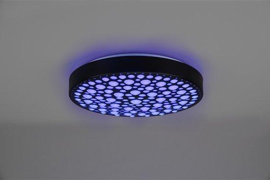 Reality – LED-Deckenleuchte – Deckenbeleuchtung – 22 W – Einstellbare Farbe – RGB – Fernbedienung – Dimmbar – Rund – Schwarz – Kunststoff