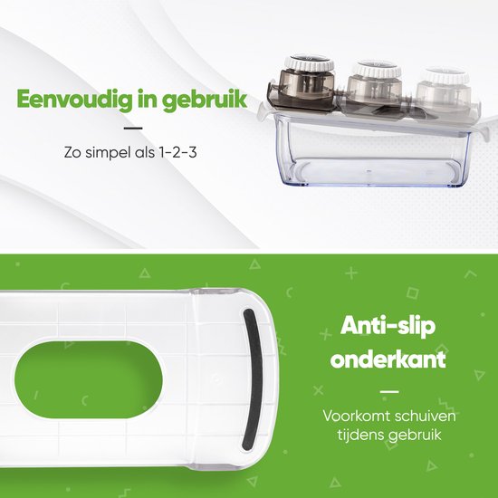 Stosh Mandoline - Gemüseschneider - Zwiebelschneider - Spiralschneider - Reibe - Kunststoff - 11 Stück - BPA frei