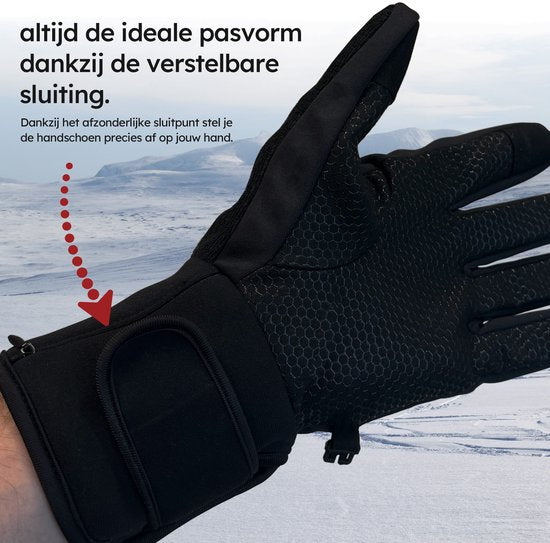 Beheizte Handschuhe - Light L - 3 Einstellungen - Elektrische Handschuhe - Wasser- und winddicht - Wiederaufladbare beheizte Handschuhe - Schwarz - Saaf Comfort