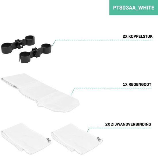 VONROC Partyzelt-Kupplungssystem - Für Premium Partyzelt PT501XX - Weiß