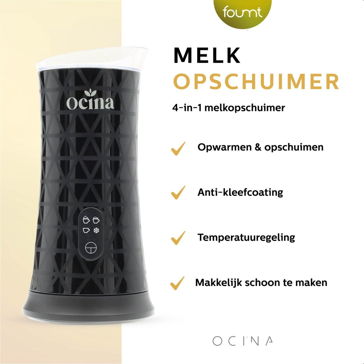 Ocina - Milchaufschäumer Klein - Schwarz