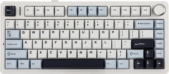 EPOMAKER x AULA F75 – Hellblau – Mechanische kabellose Tastatur – RGB – 75 % – QWERTY – Gaming-Tastatur – Reaper-Switch
