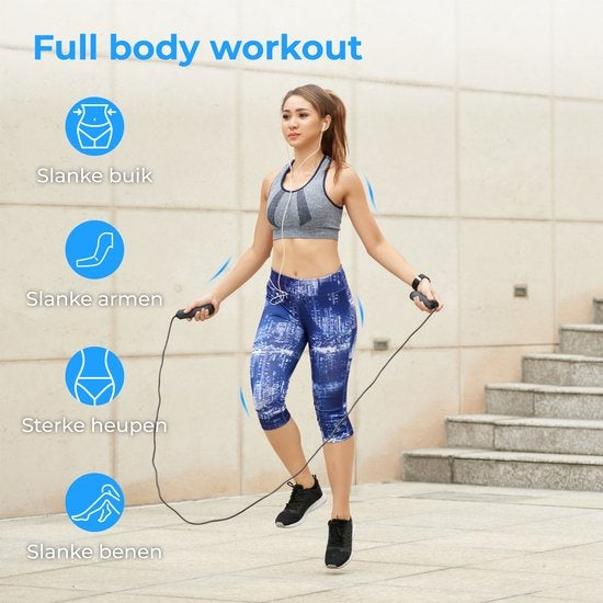 Nuvance - Professionelles Sportsprungseil mit Zähler - einstellbar - Erwachsene und Kinder - Springseil - Speedrope