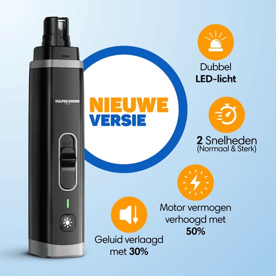 Vulpes Goods®Home Elektrische Nagelfeile - Diamantfeilenkopf - Wiederaufladbar - Schwarz