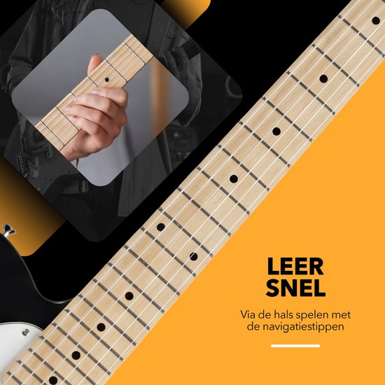 Finesse E-Gitarre mit Verstärker – inklusive Videokurs – TE-Gitarre – Erwachsene – Kinder – Schwarz