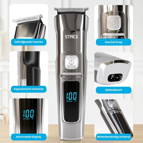Strex Bartschneider - 14 in 1 Set - Kabellos & Wasserfest - Multigroomer / Bodygroomer / Trimmer
