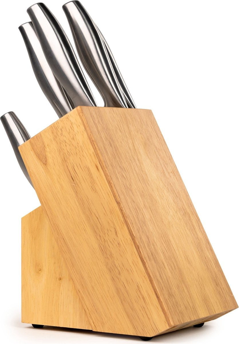 Messerblock ohne Messer - Messerhalter aus Holz von Coninx - Rubberwood Light - Messeraufbewahrungseinheit