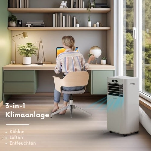 Auronic Mobile 3-in-1 Klimaanlage - 7.000 BTU mit 2 Fensterabdichtungskits - kühlt bis zu 20 m² - Weiß