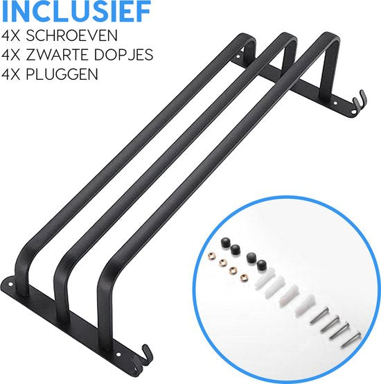 Happy Goods - Handtuchhalter - 3-armig - Badezimmer - Handtuchhalter - Schwarz - Duschregal - Handtuchhalter - Handtuchhalter Badezimmer