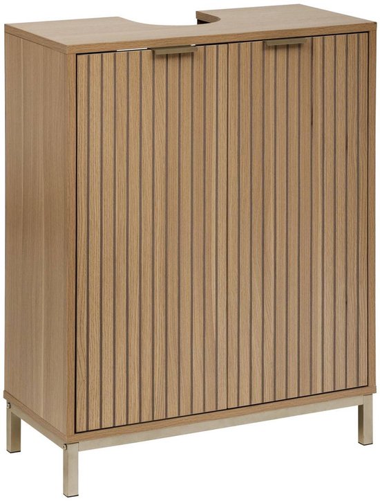 Waschtischunterschrank aus geripptem Holz TASSO