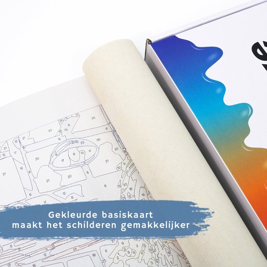 Rubye® Malen nach Zahlen Erwachsene - Malen nach Zahlen Kinder - Skelett & Rosen - Inklusive Farbe und Pinsel - Leinwand Malerei Leinwand - Farbe nach Zahlen - 30x30cm