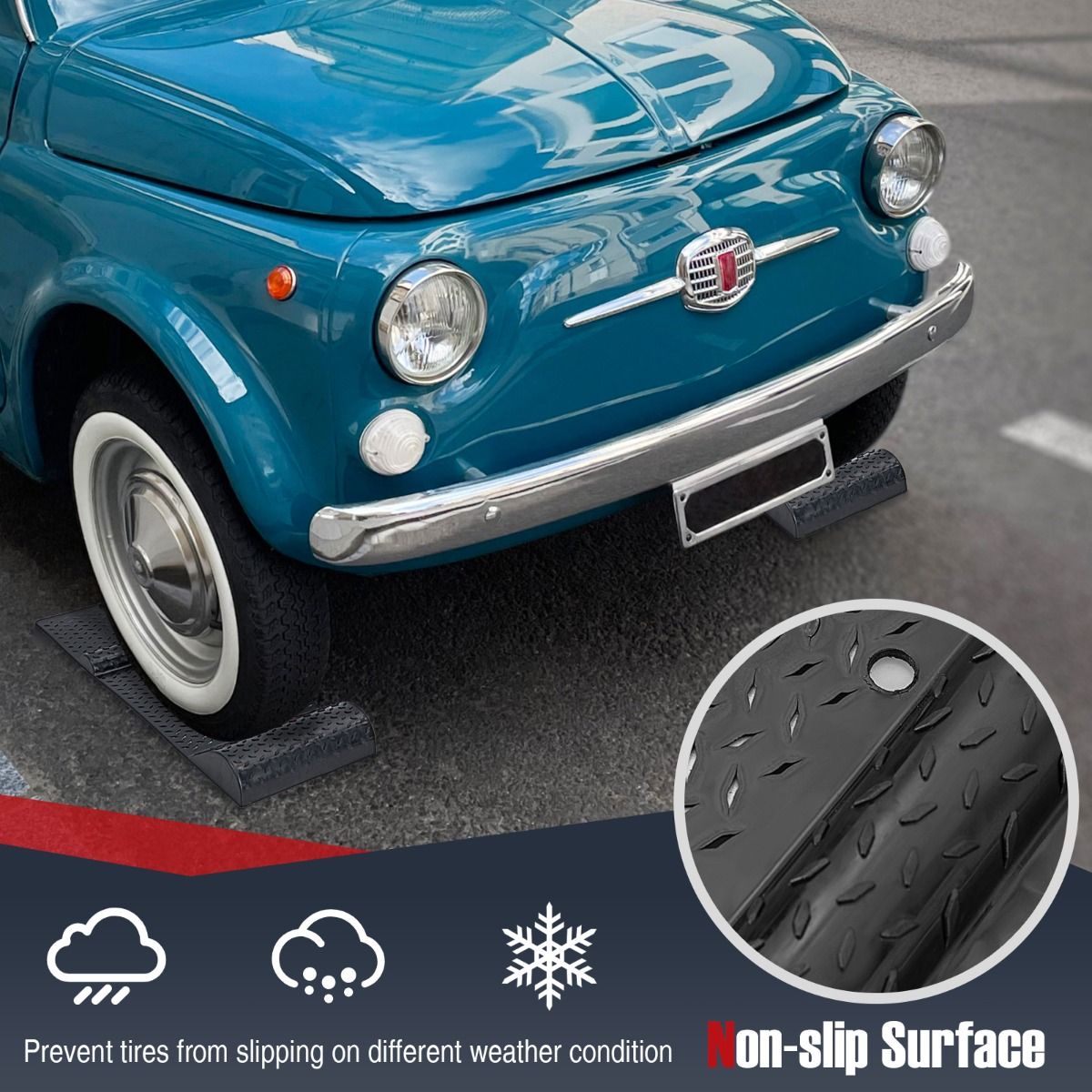 Coast Parkmatte - 53 x 26 x 5 cm - Schwarz - 2 Stück