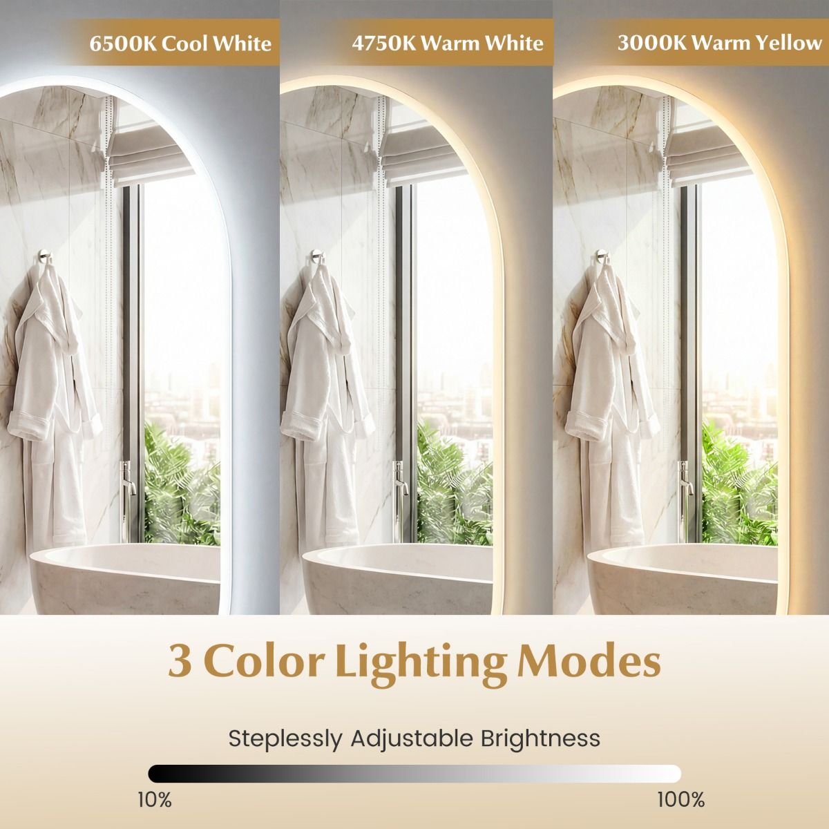 Coast Badezimmerspiegel mit LED-Beleuchtung – Antibeschlagfunktion – Touch-Bedienung – 90 x 55 cm – silber