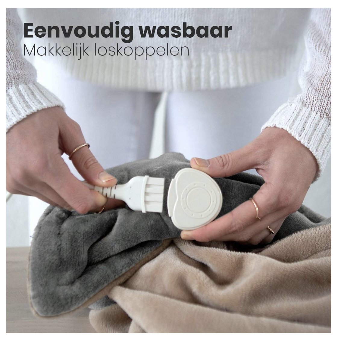 Auronic Electric Heat Blanket - Überdecke - 2 Personen - 3 Wärmestufen - Mit Timer - 200 x 180 cm - Grau