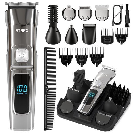 Strex Bartschneider - 14 in 1 Set - Kabellos & Wasserfest - Multigroomer / Bodygroomer / Trimmer