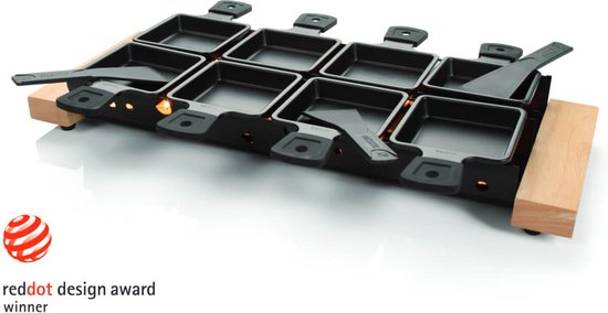 Boska Partyclette® XL - Raclette Grill Set - 8 Personen - Schwarz - 48x18 cm